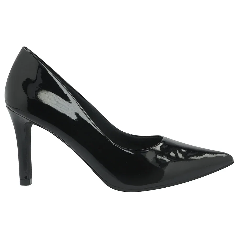 Scarpin Preto Salto Alto Verniz Bico Fino — imagem 1