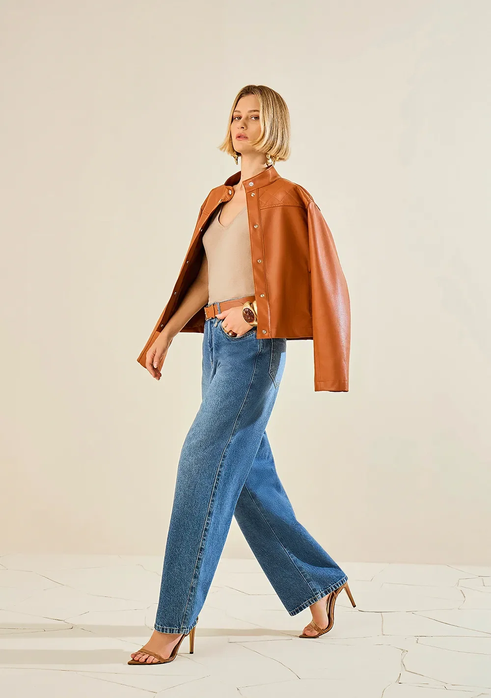 Calça Morena Rosa Reta Média Azul