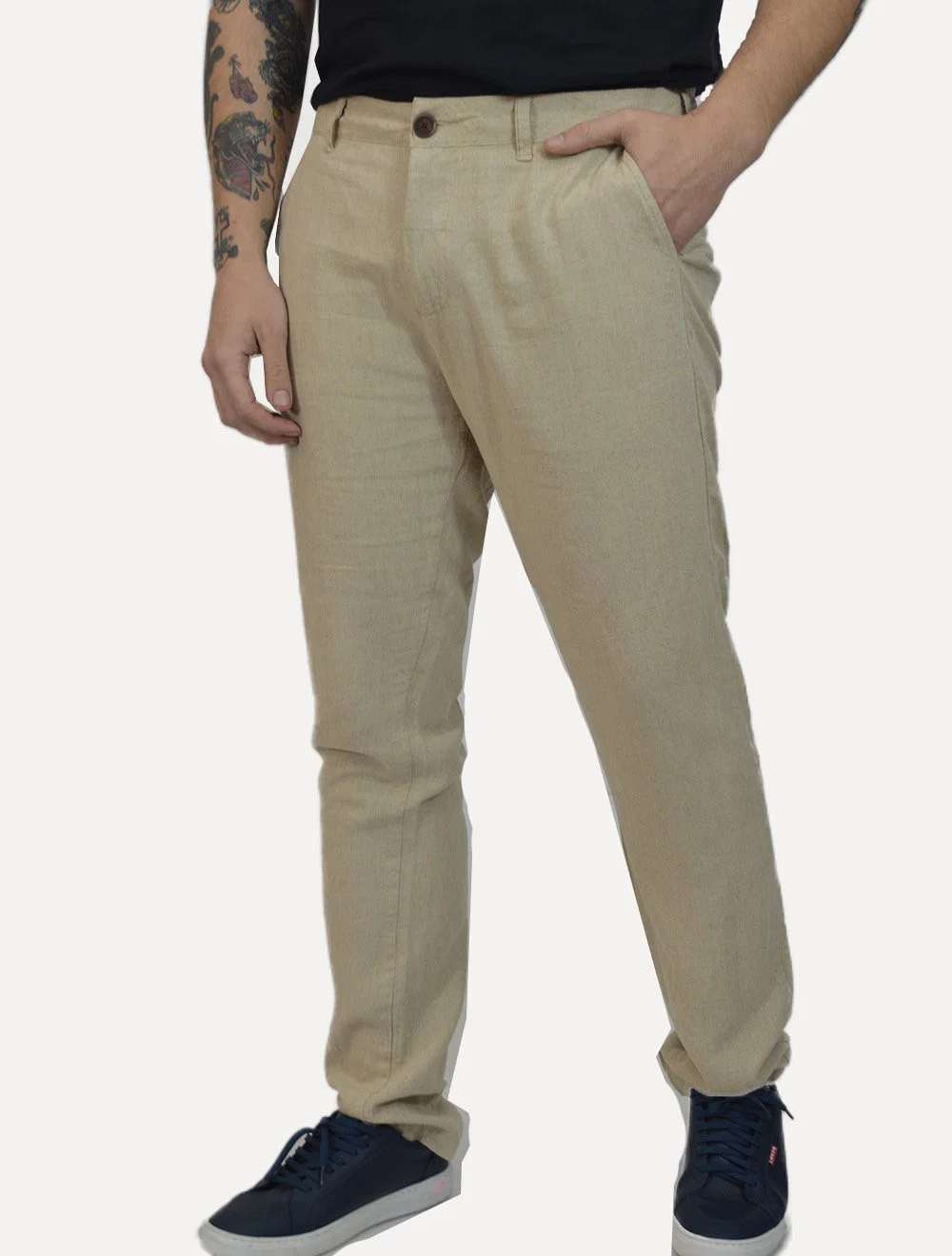 Calça Reserva Masculina Linho Casual Areia