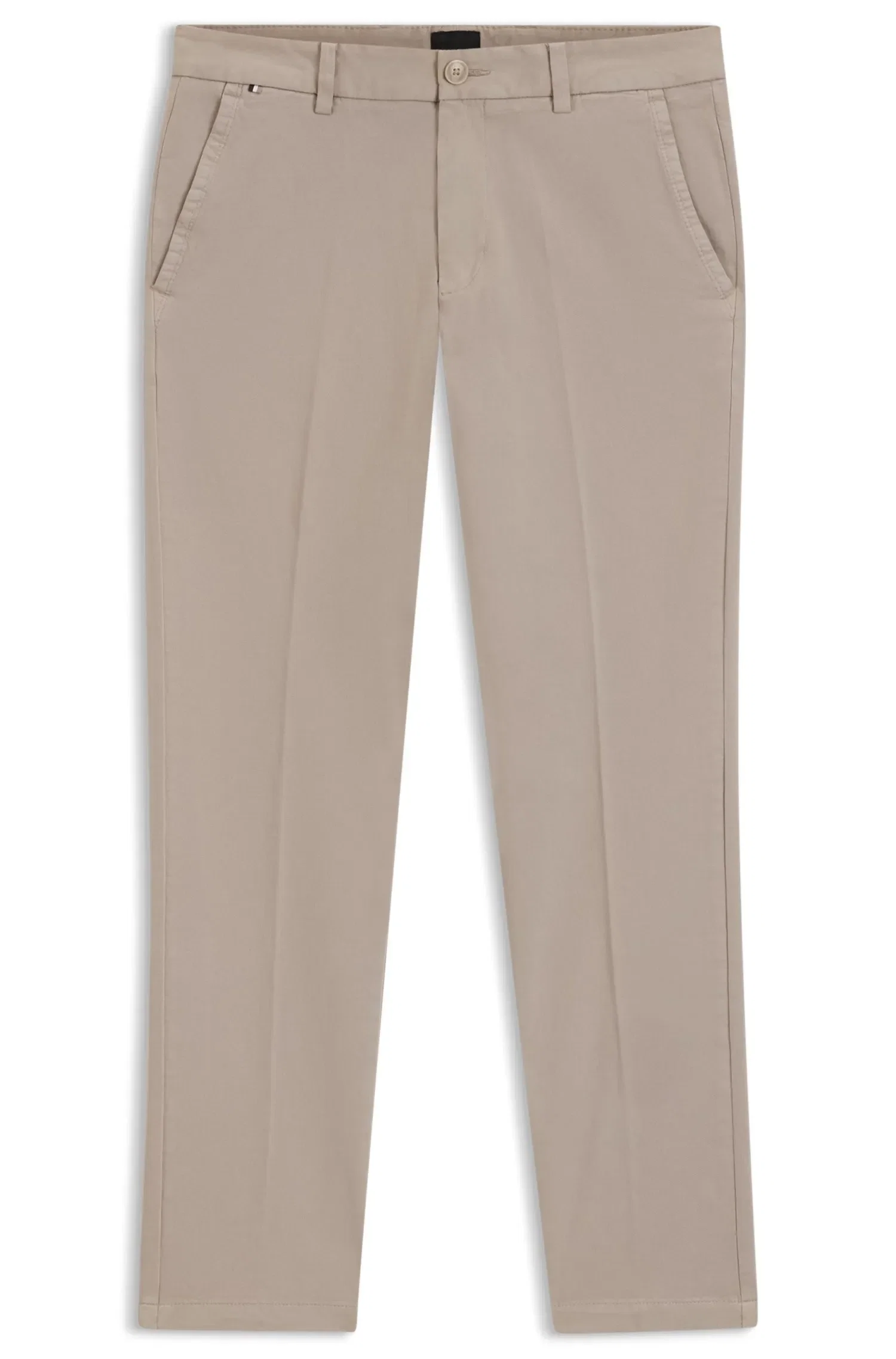 Calça Slim Fit Em Sarja De Algodão