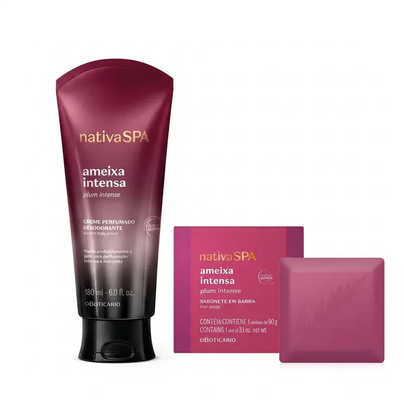 Combo Nativa SPA Ameixa Intensa: Creme Hidratante 180ml + Sabonete em Barra 90g