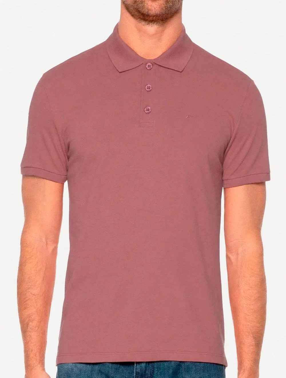 Camisa Polo Ellus Masculina Piquet Classic Button Rose Easa Rosa Escuro — imagem 1