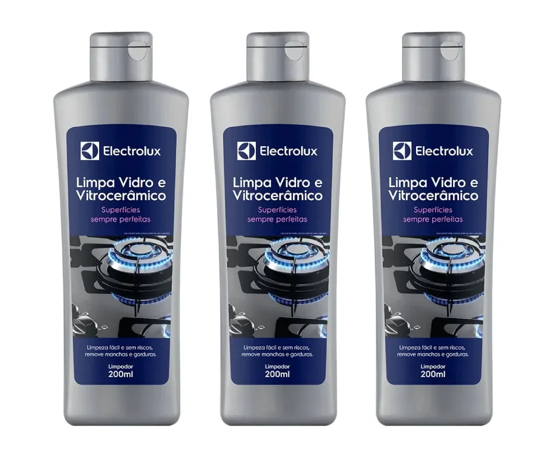 Kit Limpa Vidro e Vitrocerâmico de Indução Electrolux Remove Manchas e Gorduras 3 unidades — imagem 1