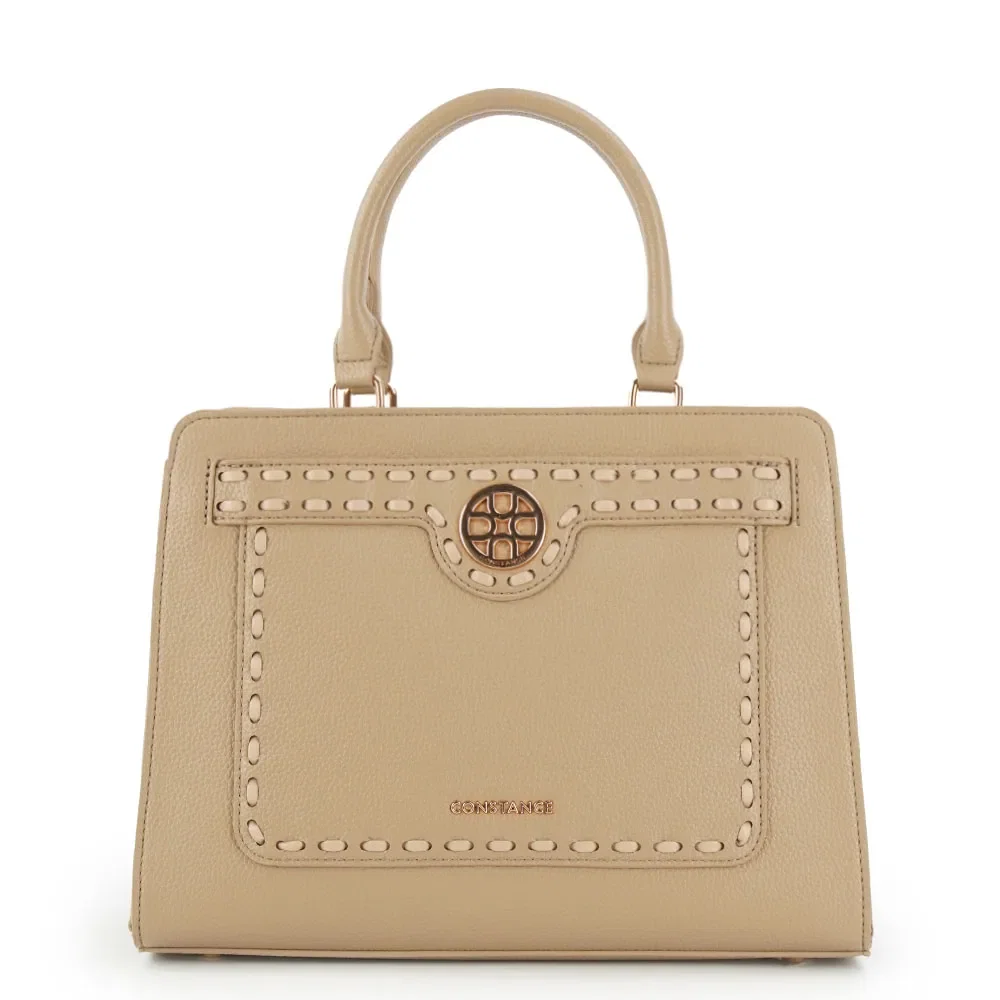 Bolsa Tote Pesponto Bordado Verde