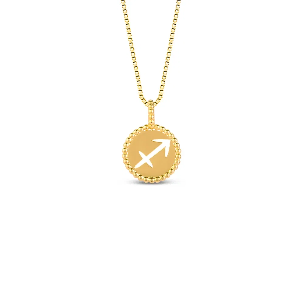 Pingente Signo Sagitário em Ouro Amarelo 18k, 15mm