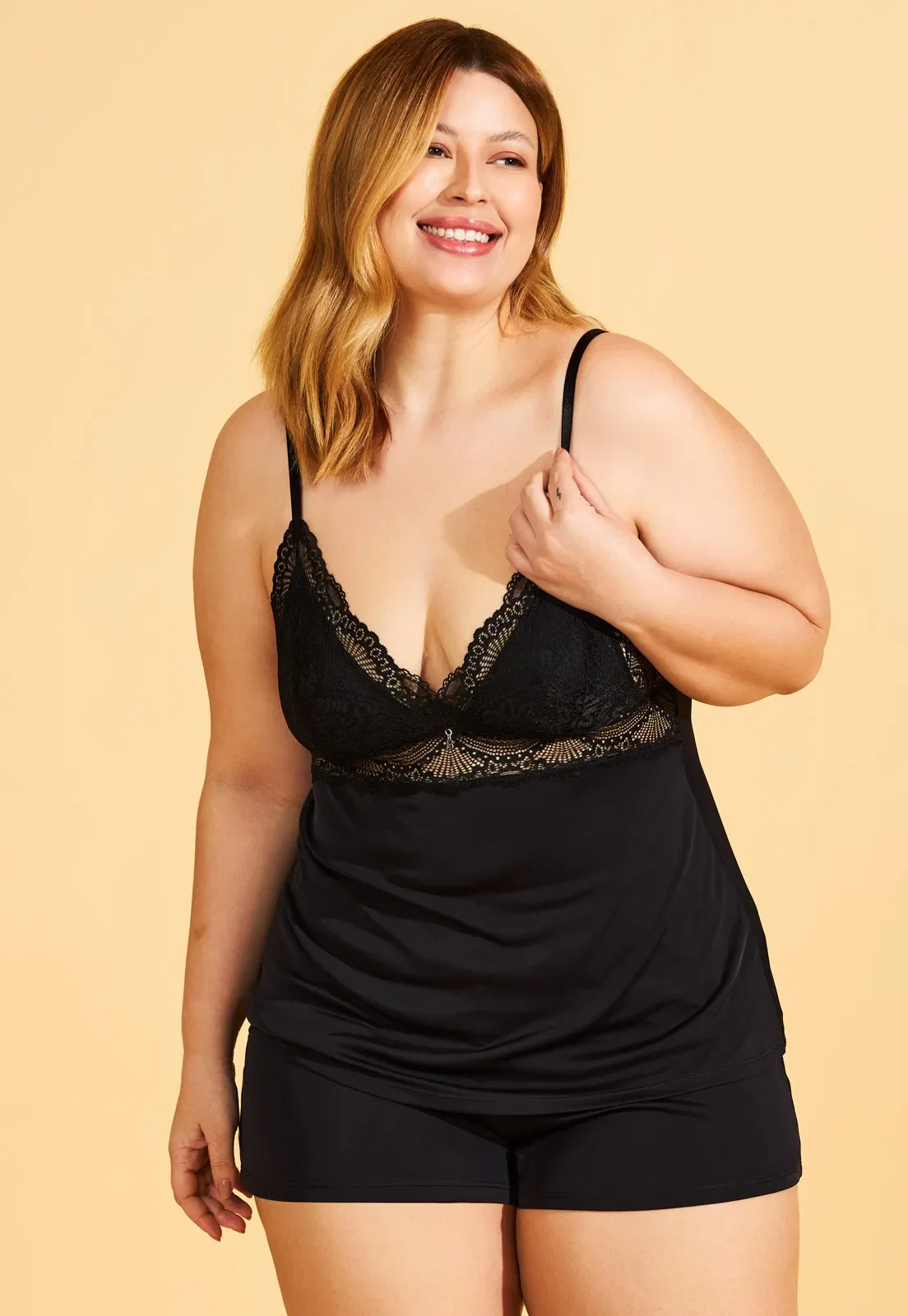 Babydoll Plus Size Microfibra e Renda Recco — imagem 1