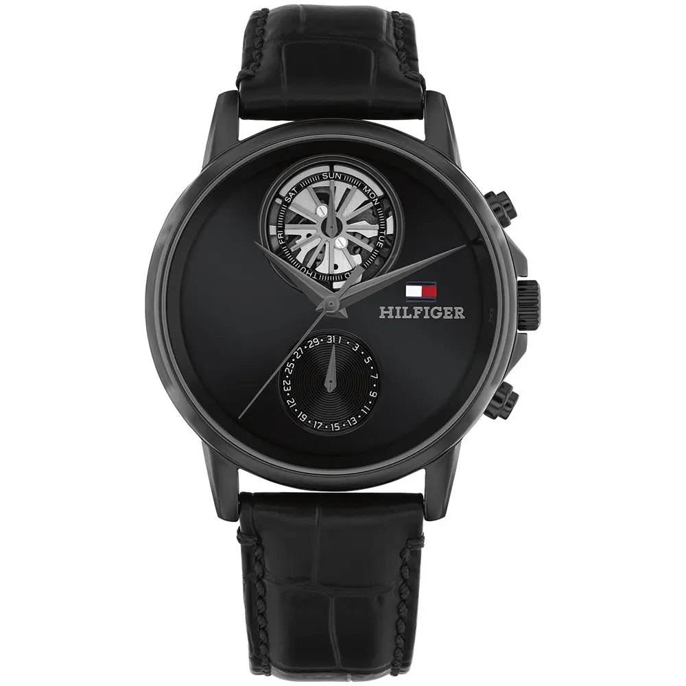 Relógio Tommy Hilfiger Stewart Masculino em Couro Preto 1710748