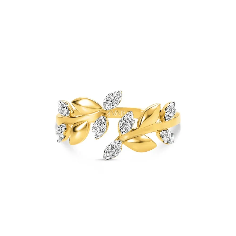 Anel Nature em Ouro Amarelo 18k com Diamantes — imagem 1