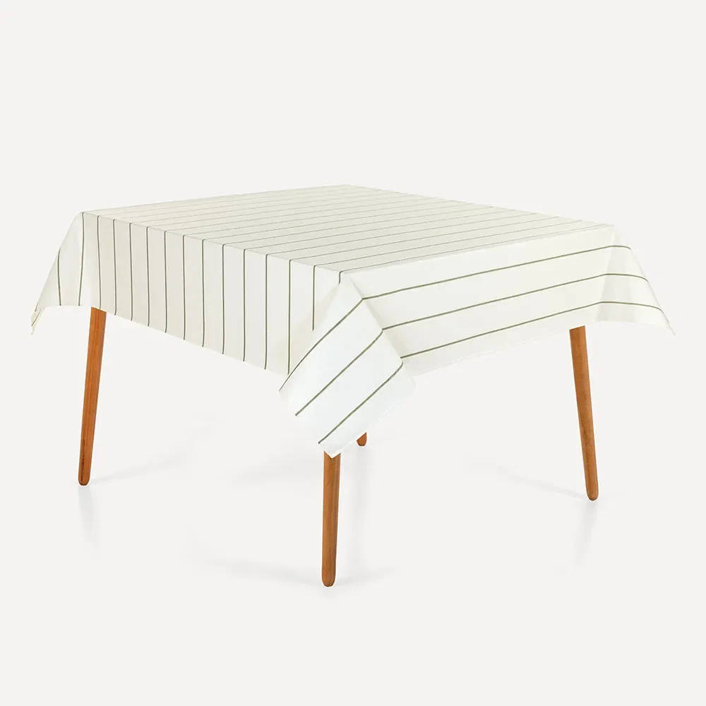 Toalha de Mesa Quadrada 6 L 1,80mx1,80m Royale Branco / Verde