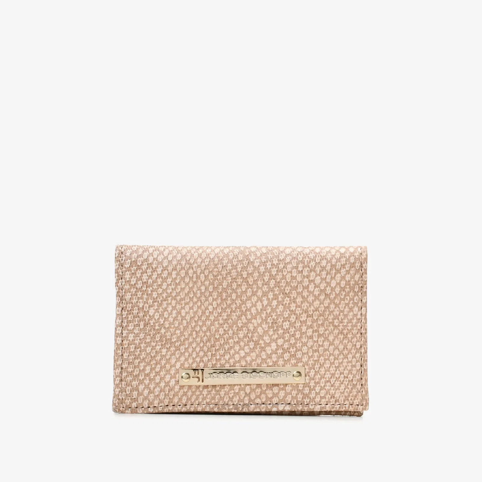 Carteira Envelope Nude Areia Couro Snake — imagem 1