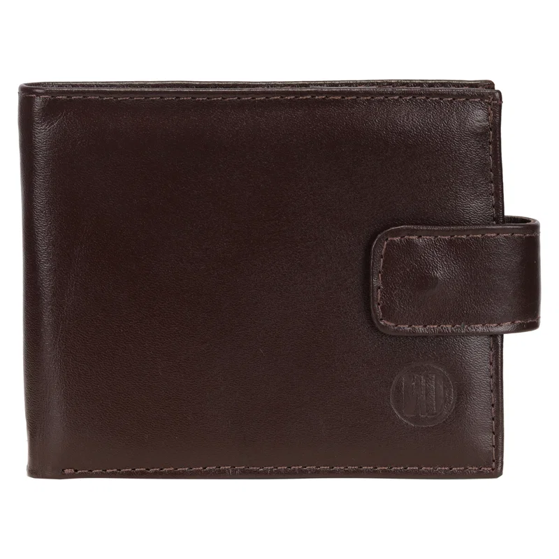 Carteira Couro Masculina Com Porta Cheque E Porta Moedas Externo
