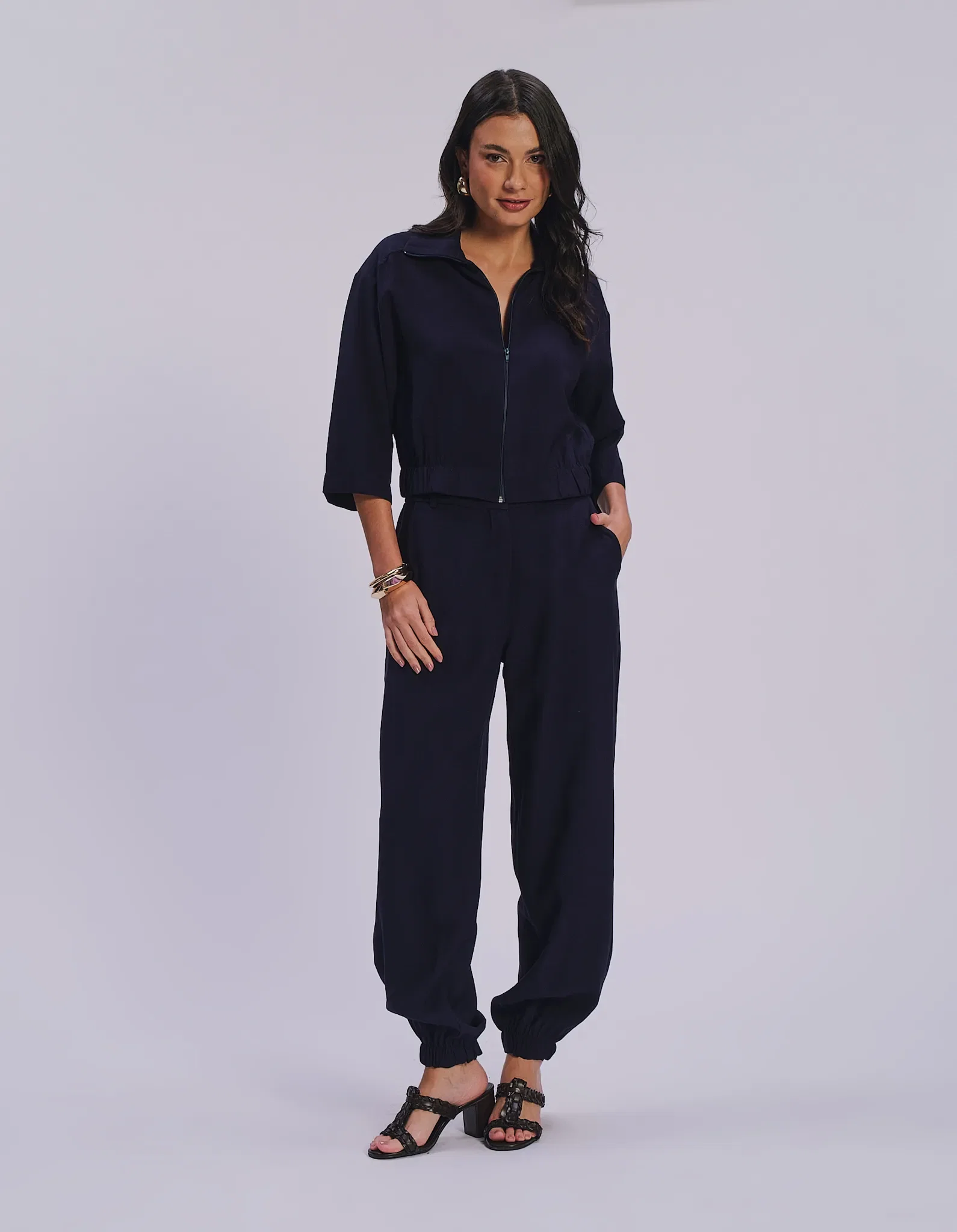 Calça Jogger Alfaiataria - Azul Marinho — imagem 1