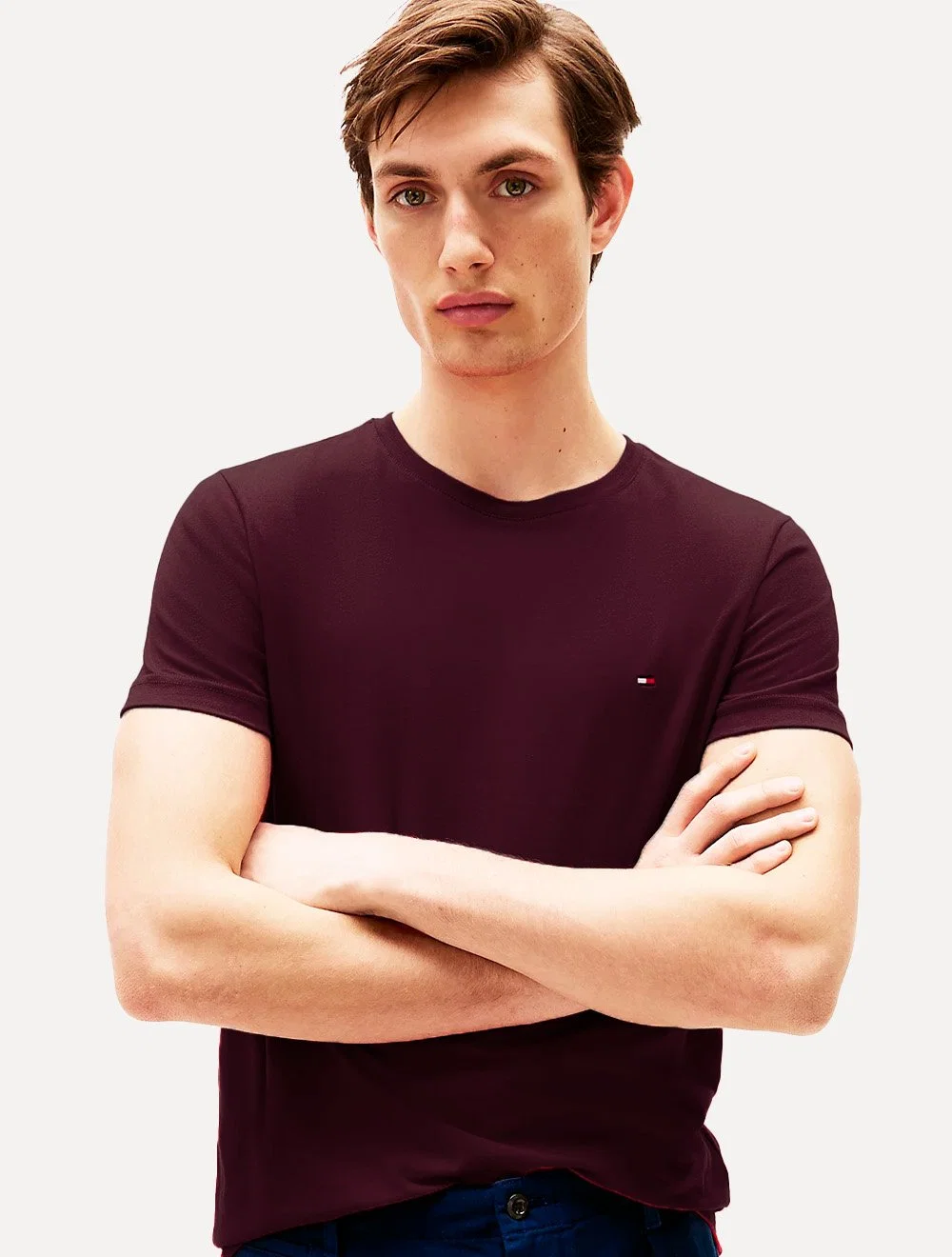 Camiseta Tommy Hilfiger Masculina Essential Cotton Vinho Escuro