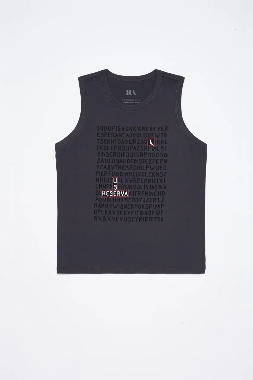 Regata Estampada Mini Sm Caca Palavras