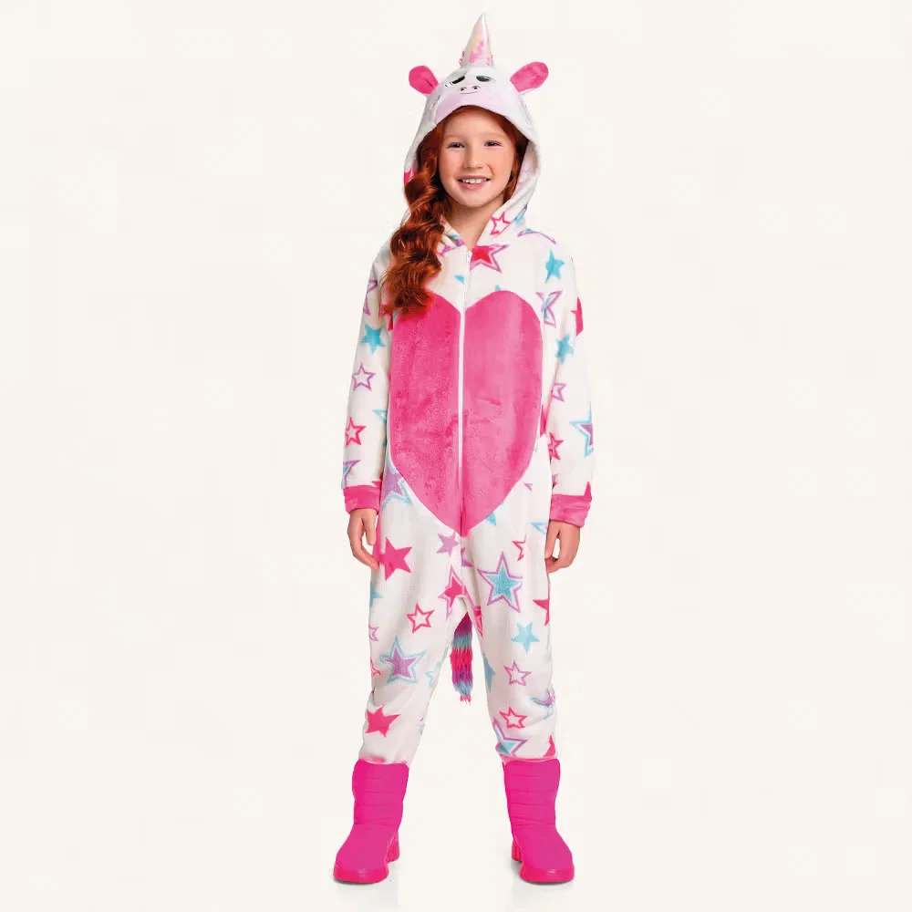 Kigurumi unicórnio em fleece