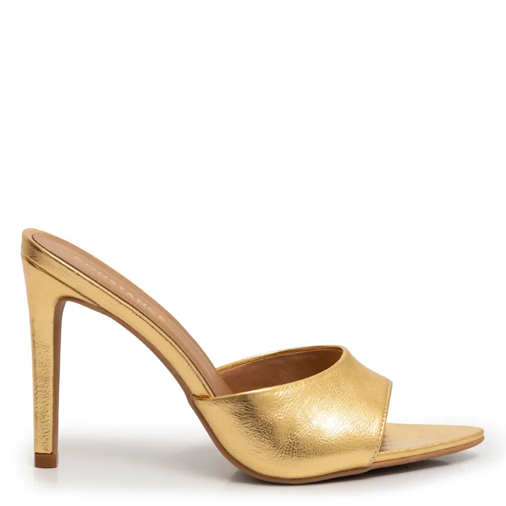 Tamanco Dourado Bico Folha — imagem 1