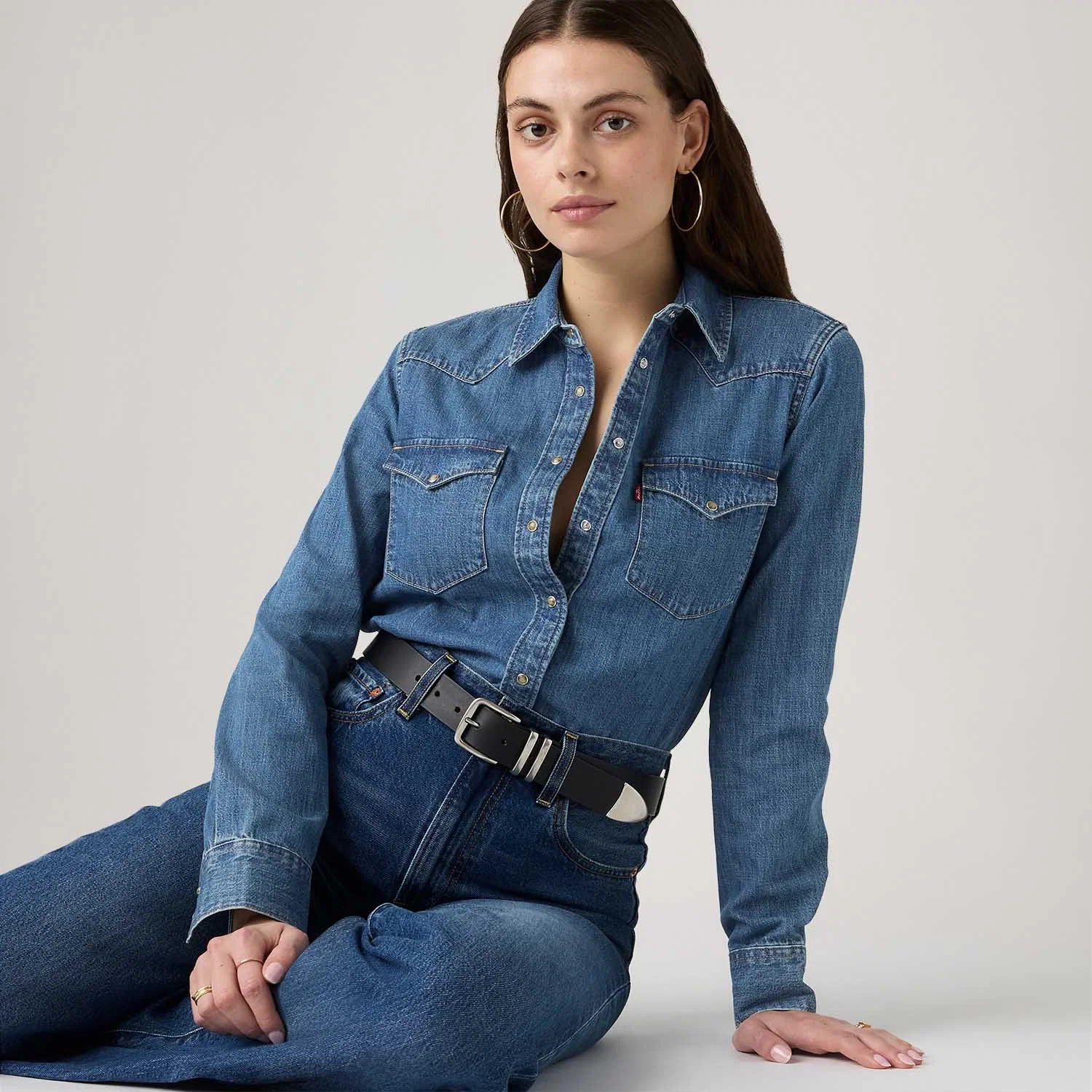 Camisa Jeans Levi's® Heritage Western Lavagem Média — imagem 1