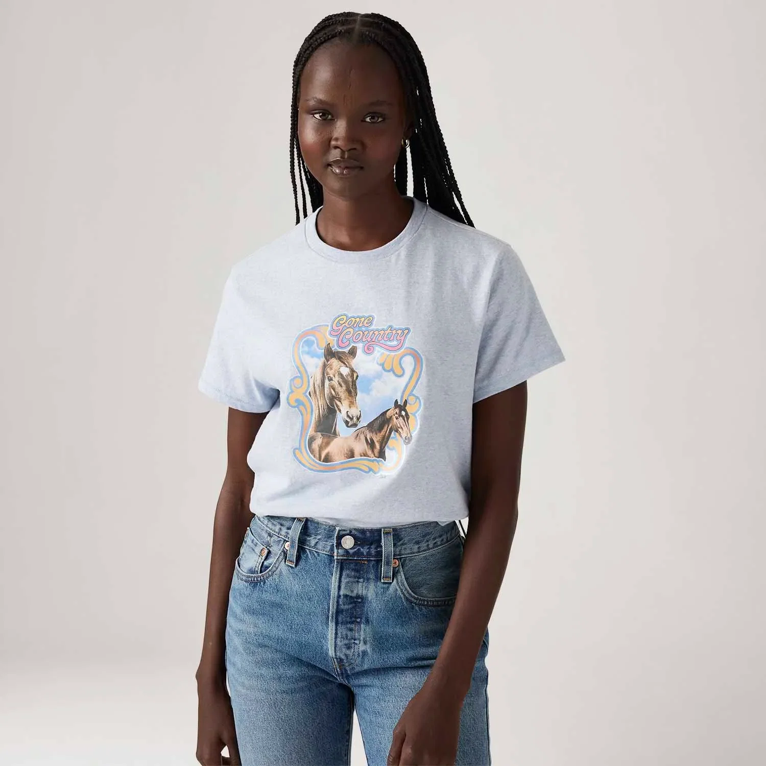 Camiseta Levi's® Graphic Classic Azul Claro Manga Curta — imagem 1