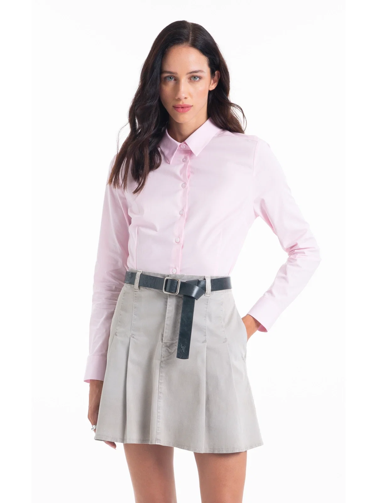 Camisa Tricoline Ly Slim Xangai Fusioned Ml Rosa — imagem 1
