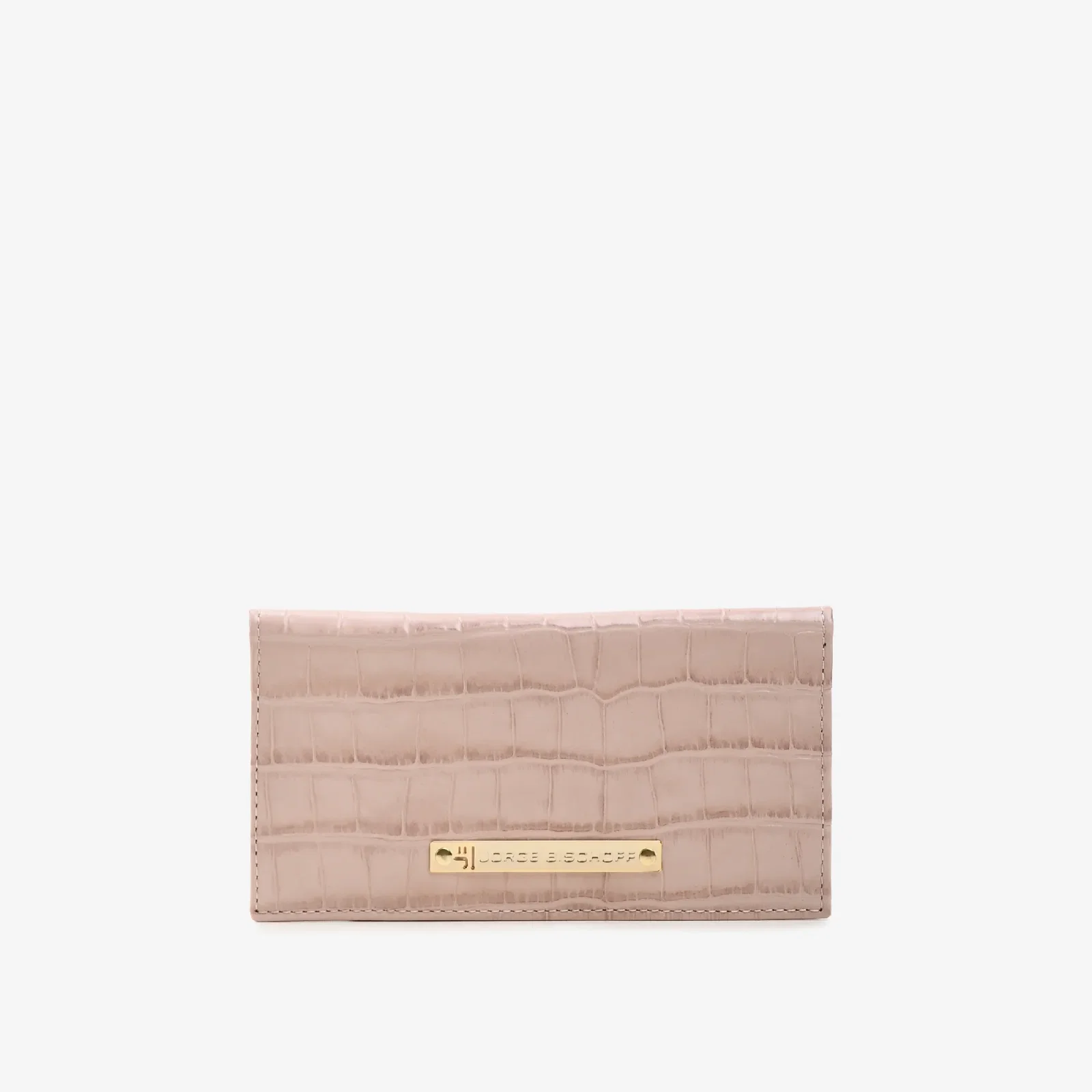 Carteira Envelope Nude Turmalina Couro Croco — imagem 1