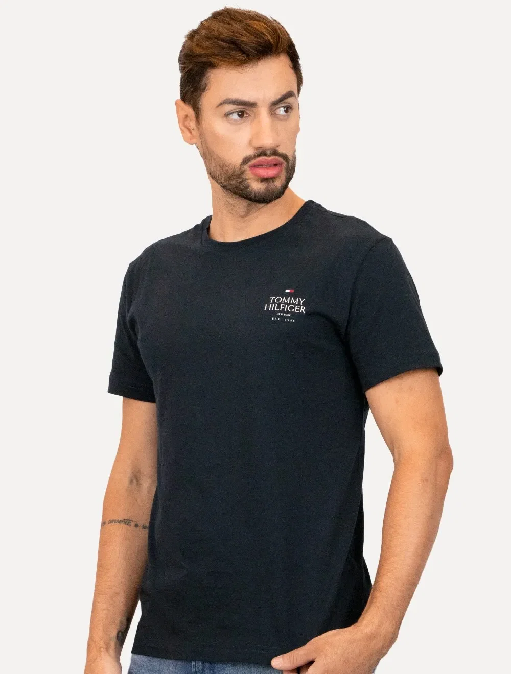 Camiseta Tommy Hilfiger | Stack Brand Love Azul Marinho