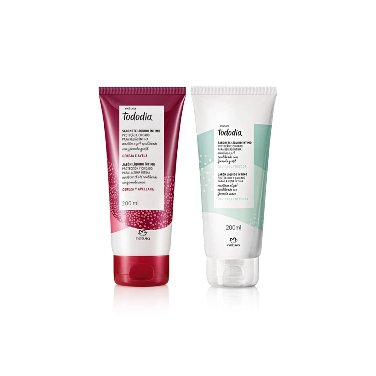 Kit Sabonete Líquido Íntimo Tododia Cereja e Avelã e Delicado Frescor 2 produtos de 200 ml