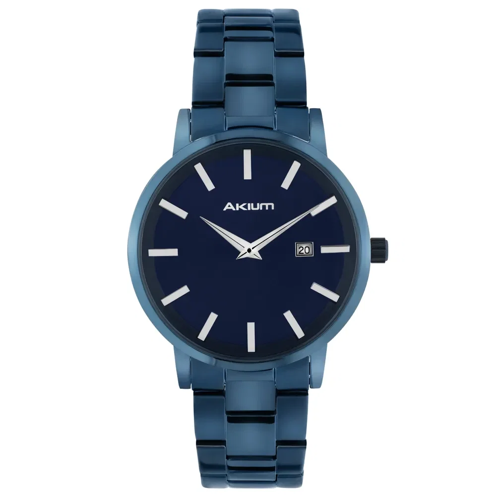 Relógio Akium Slim Masculino Aço Azul Marinho