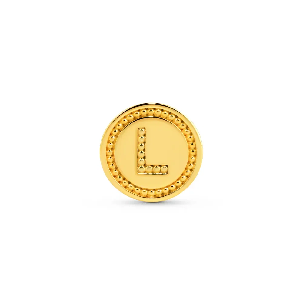 Pingente Life Letra L em Prata 925 com Banho de Ouro Amarelo 18k — imagem 1