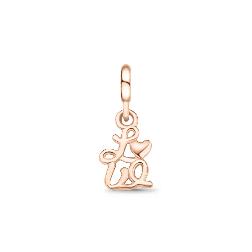 Pingente Life Amor Love em Liga Rosé com Banho de Ouro Rosé 18k