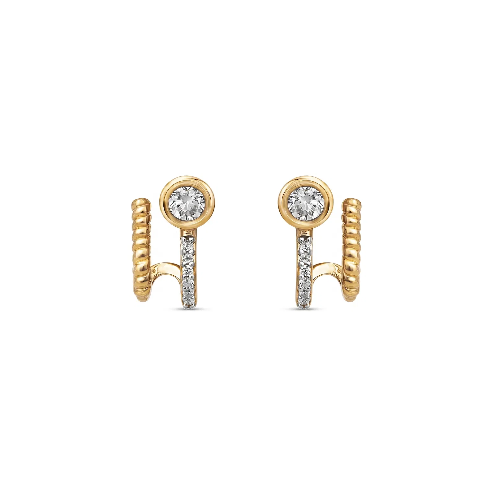 Brinco Ear Cuff Life Lunar em Prata 925 com Banho de Ouro Amarelo e Zircônia Incolor — imagem 1