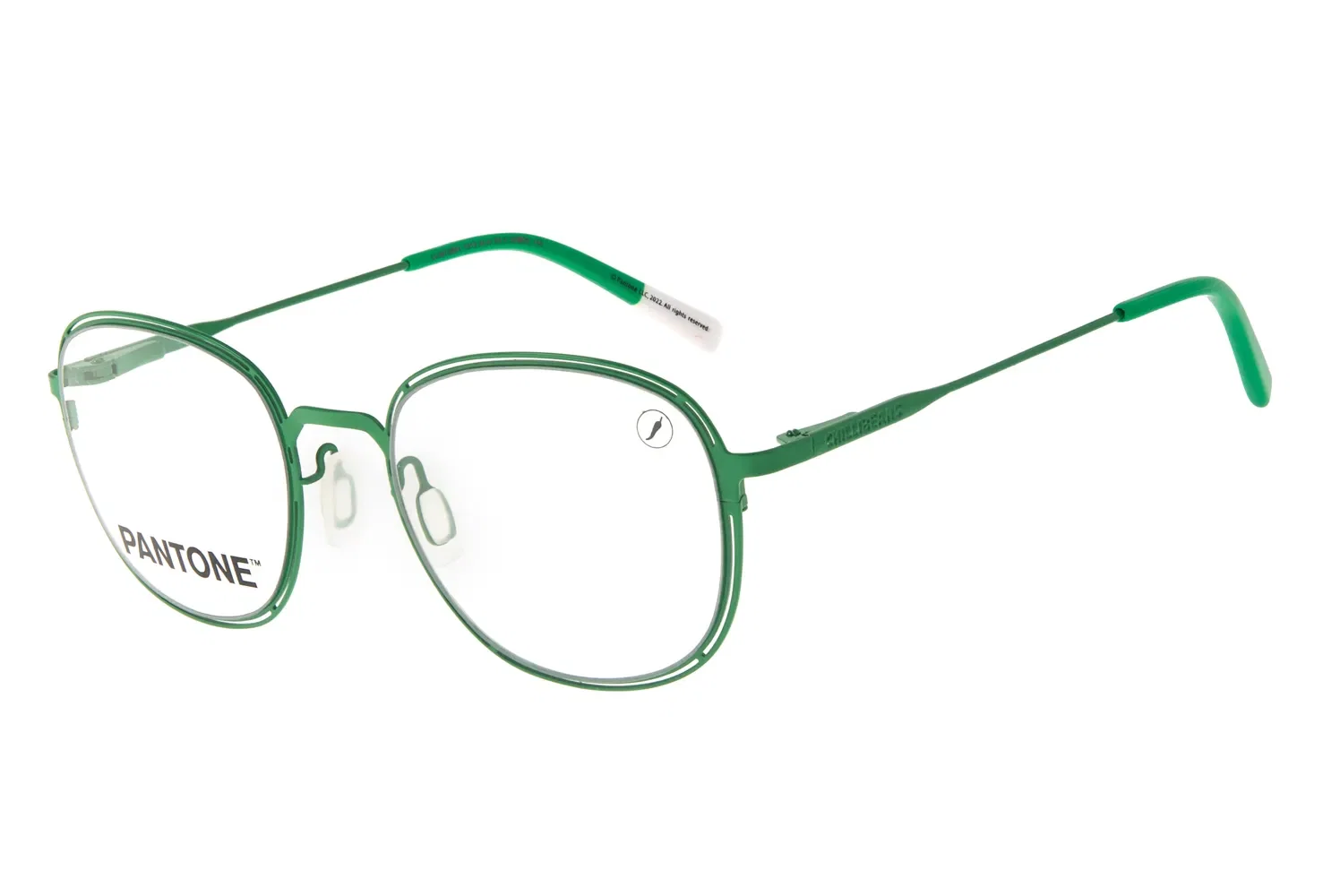Armação Para Óculos de Grau Unissex Pantone Metal Slim Verde — imagem 1