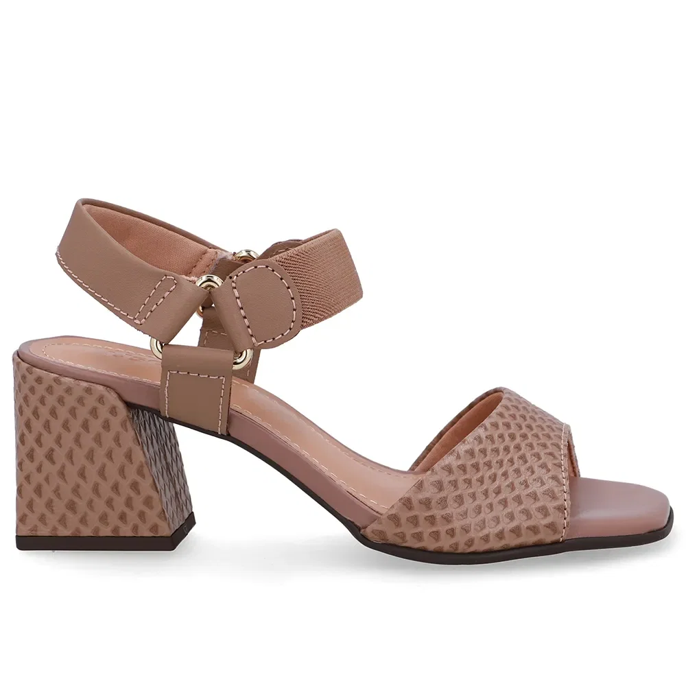 Sandália Couro Marrom Fendi Tira Elástico — imagem 1
