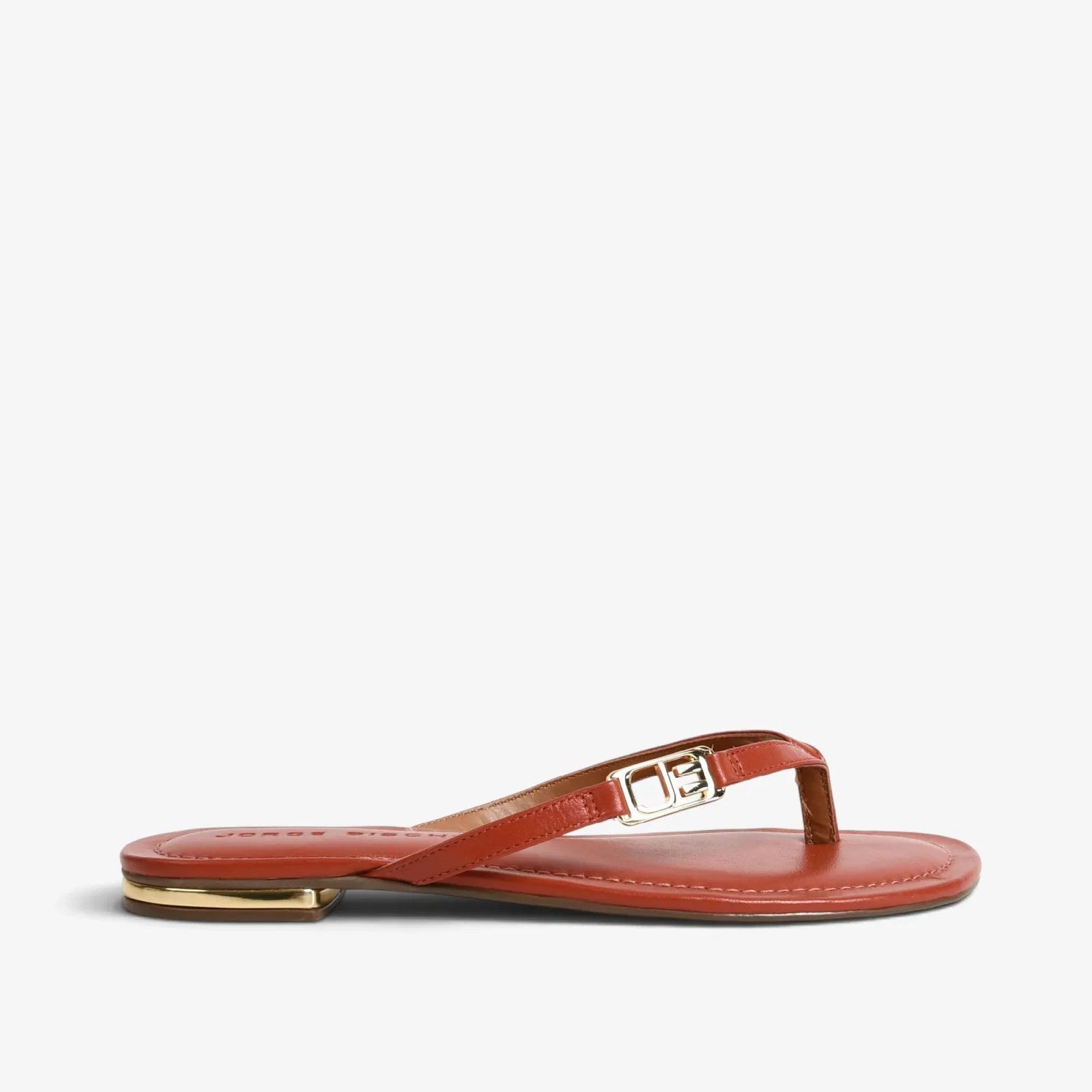Chinelo Flat Caramelo Argila Couro