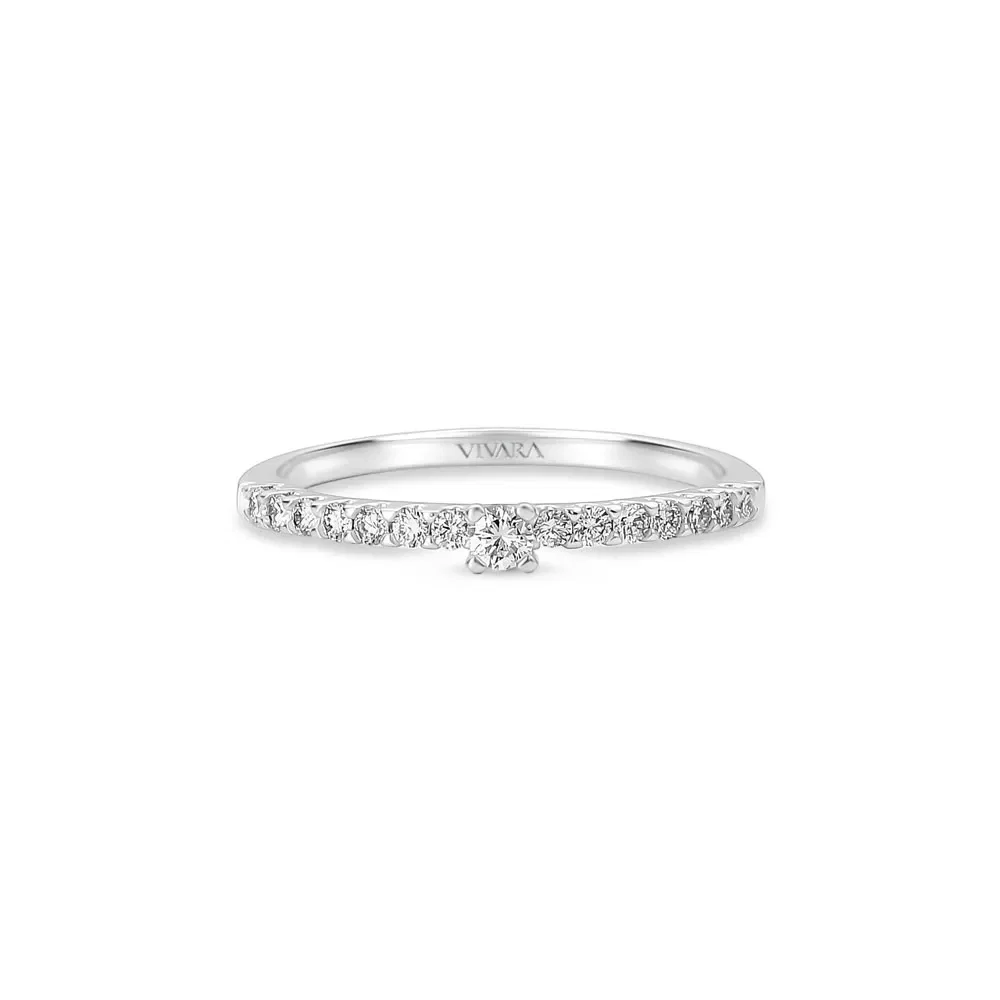 Anel Solitário Classic em Ouro Branco 18k com 0,27ct de Diamante — imagem 1