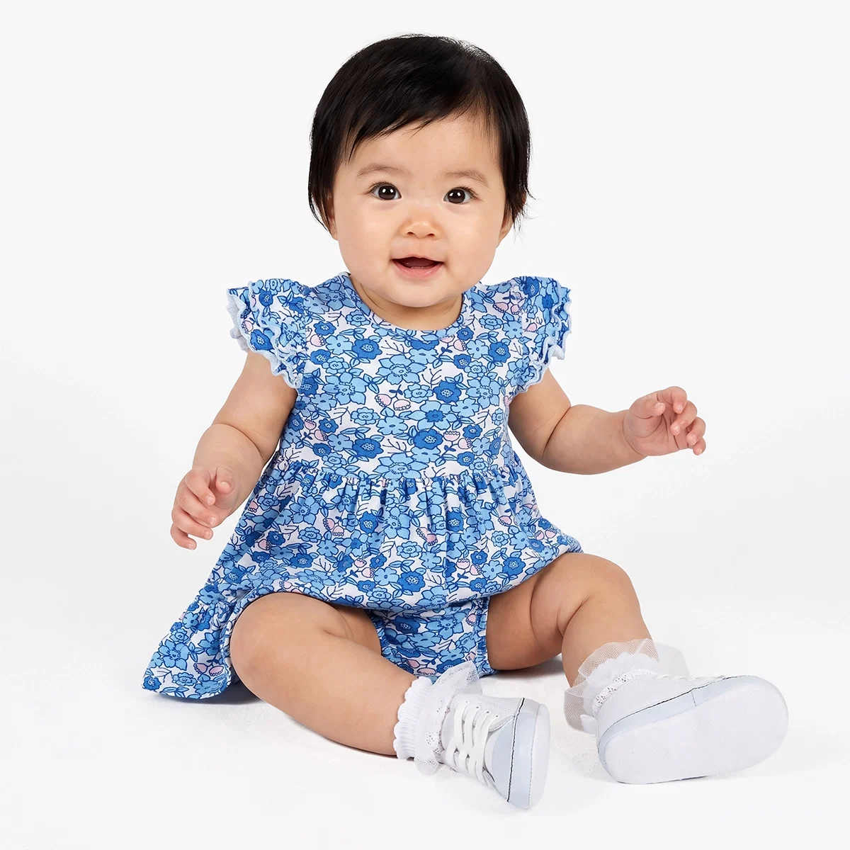 Vestido Manga Curta Bebê Floral Paris Viscolycra Estampada Toque Especial Tip Top