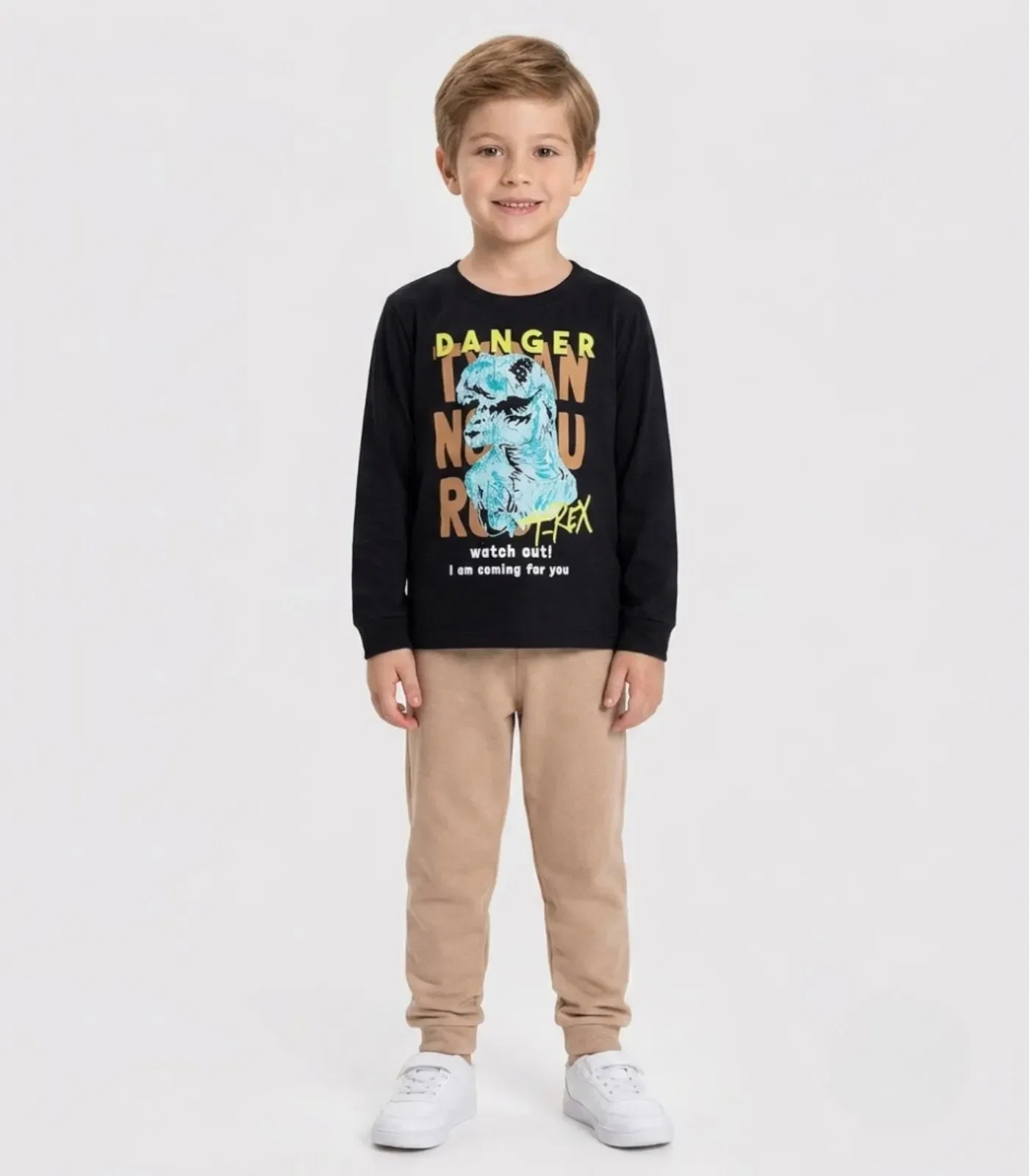 Conjunto Menino Blusa Longa E Calça Kappes Preto — imagem 1