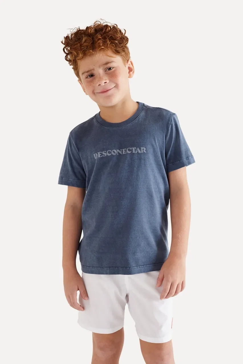 Camiseta Mini Pf Estampada Desconectar — imagem 1