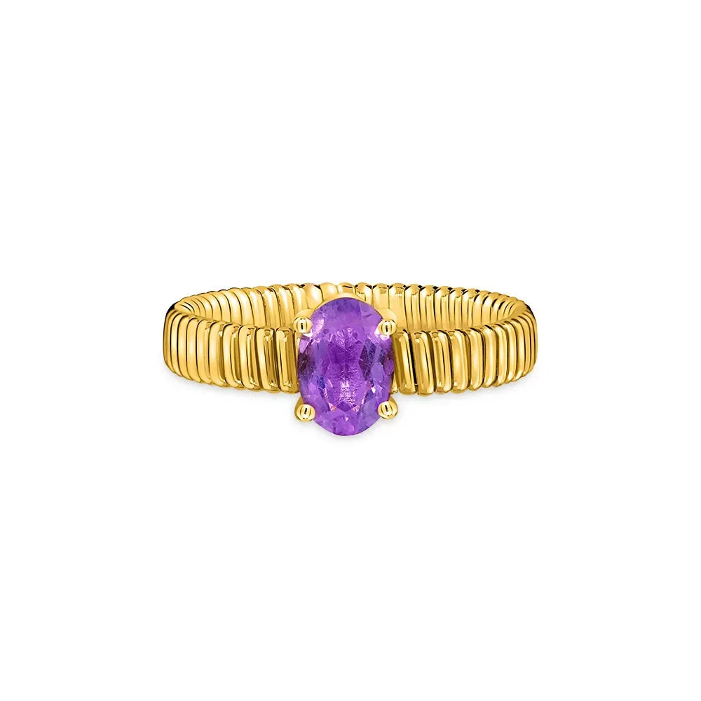 Anel Gradini em Ouro Amarelo 18k com Ametista Roxa — imagem 1