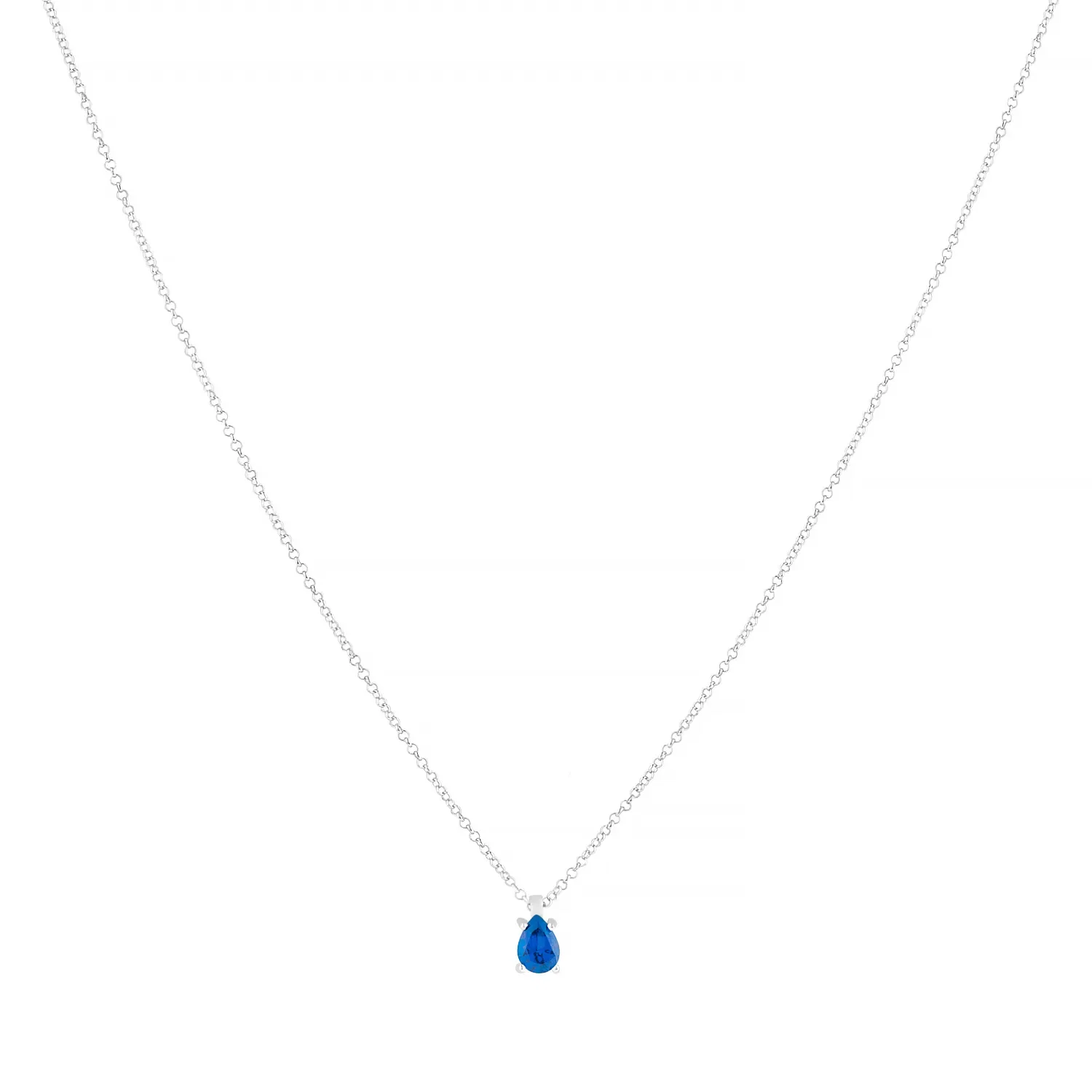 Colar Life Special II em Prata 925 com Cristal Azul e Pedras Incolores, 45cm