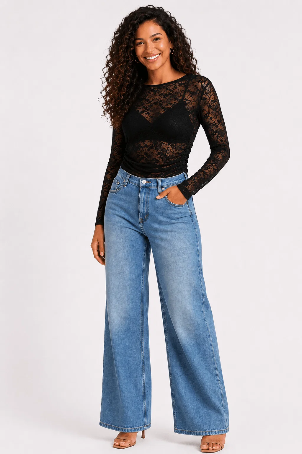 Blusa Renda Assimétrica - Preto