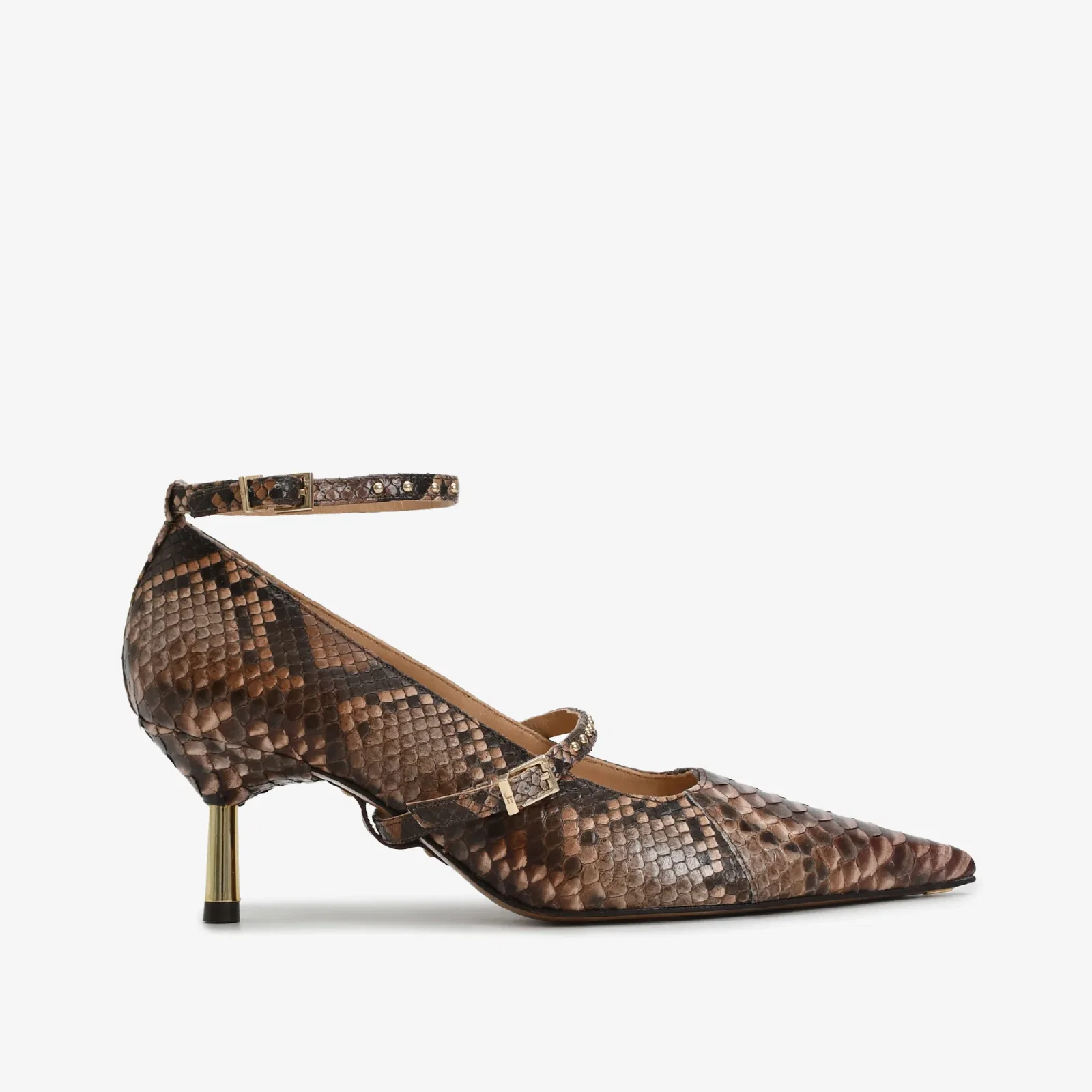Scarpin Marrom Florença Cobra Python