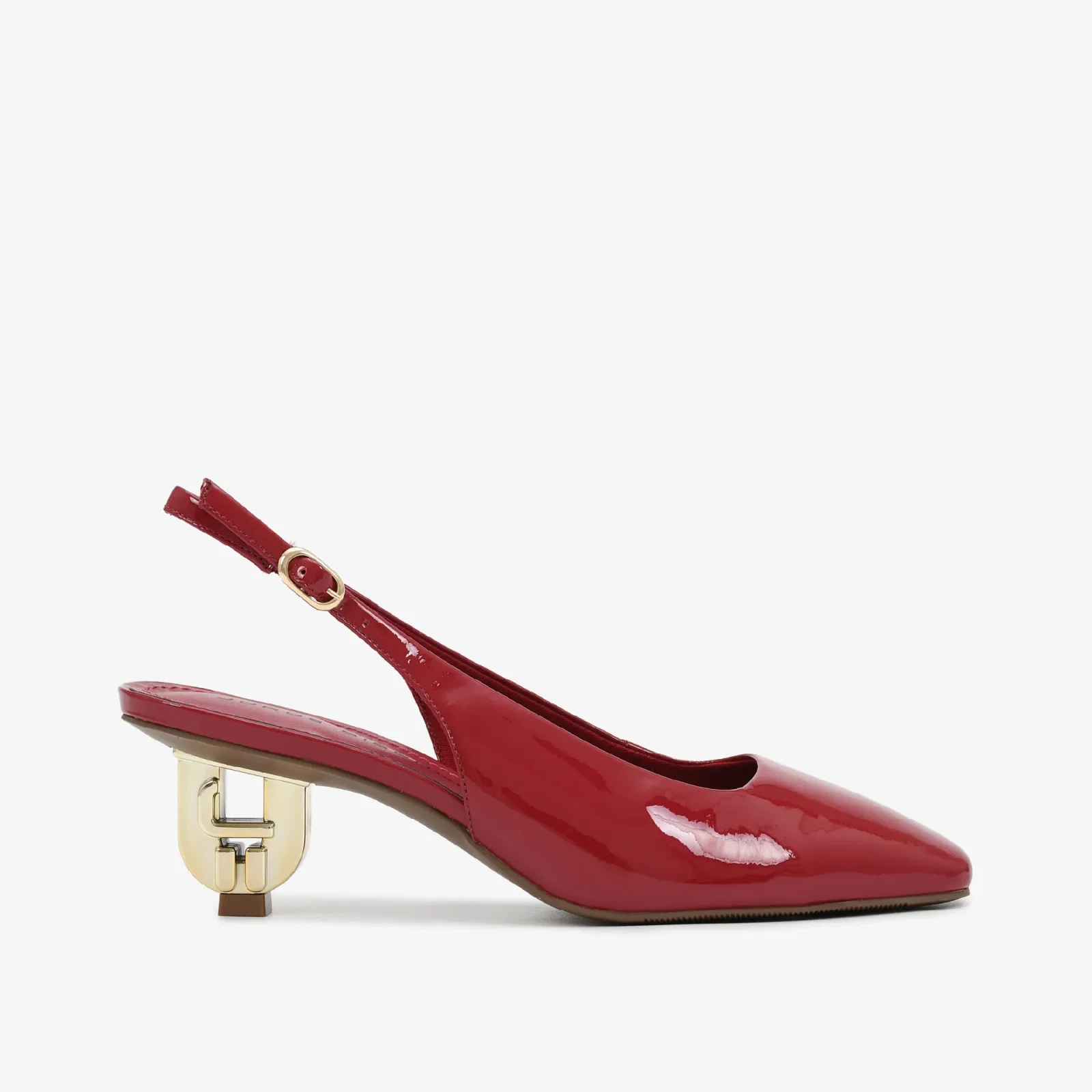 Slingback Vermelho Berry Verniz Salto Exclusivo JB Heel Couro — imagem 1