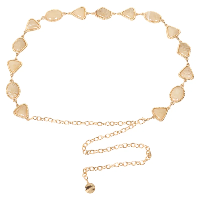 Cinto Feminino Metal Pedras Resinadas 2cm