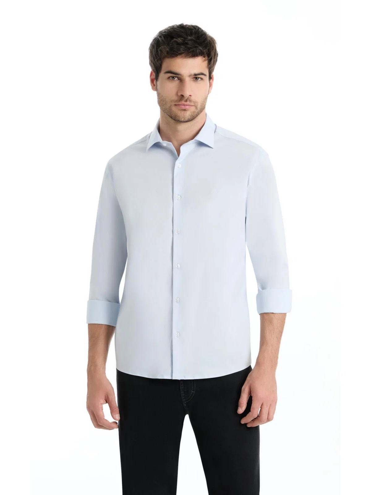 Camisa Tech Blend Nylon Slim New Italian Azul Claro — imagem 1