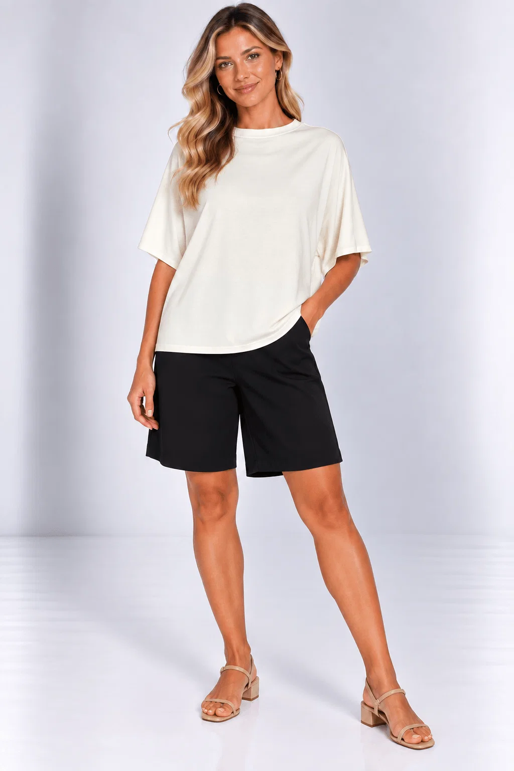 Blusa Alongada Manga Ampla - Branco