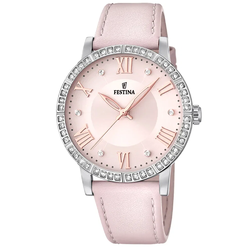 Relógio Festina Feminino em Couro Rosa F20412-2