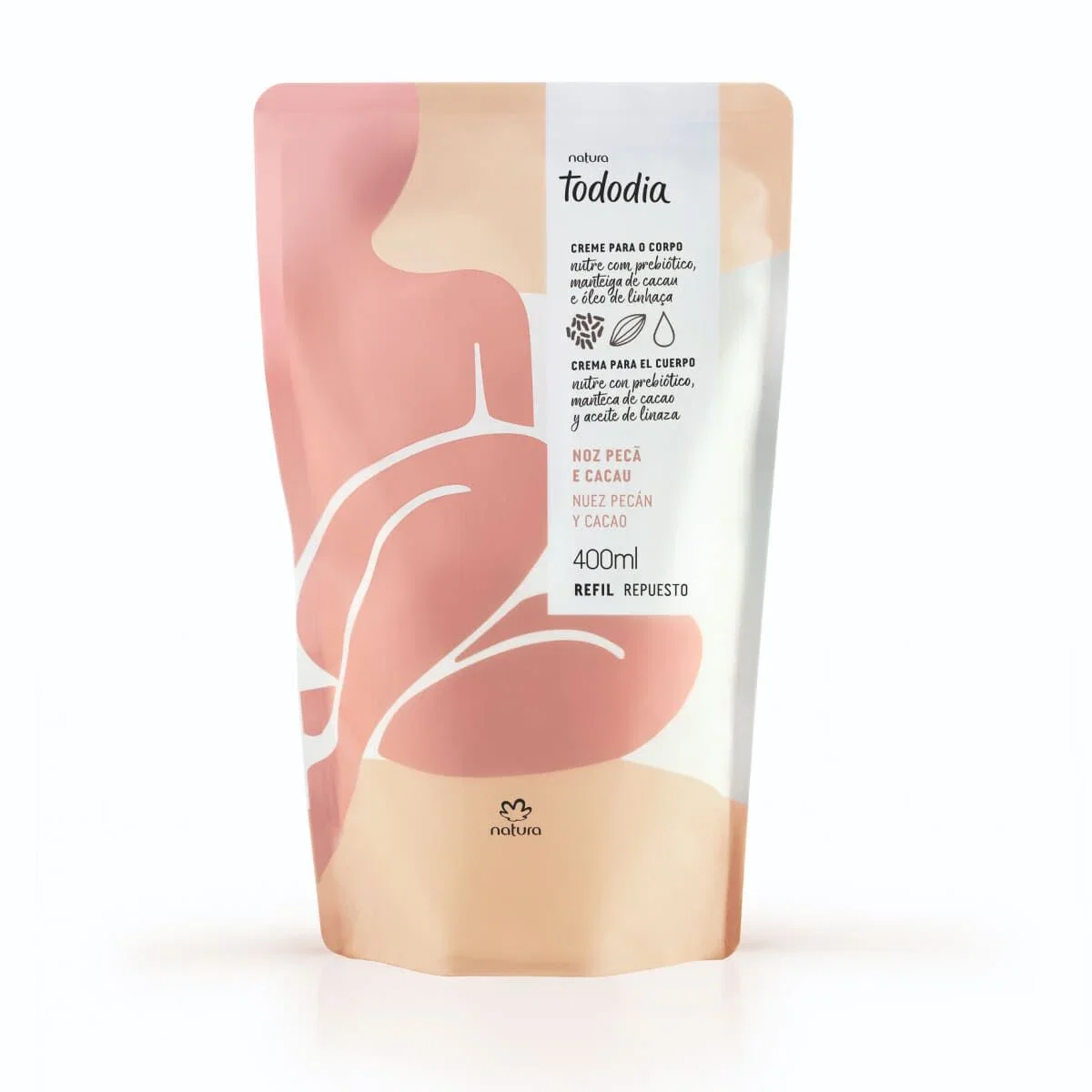 Refil Creme Desodorante Nutritivo para o Corpo Tododia Noz Pecã e Cacau 400 ml