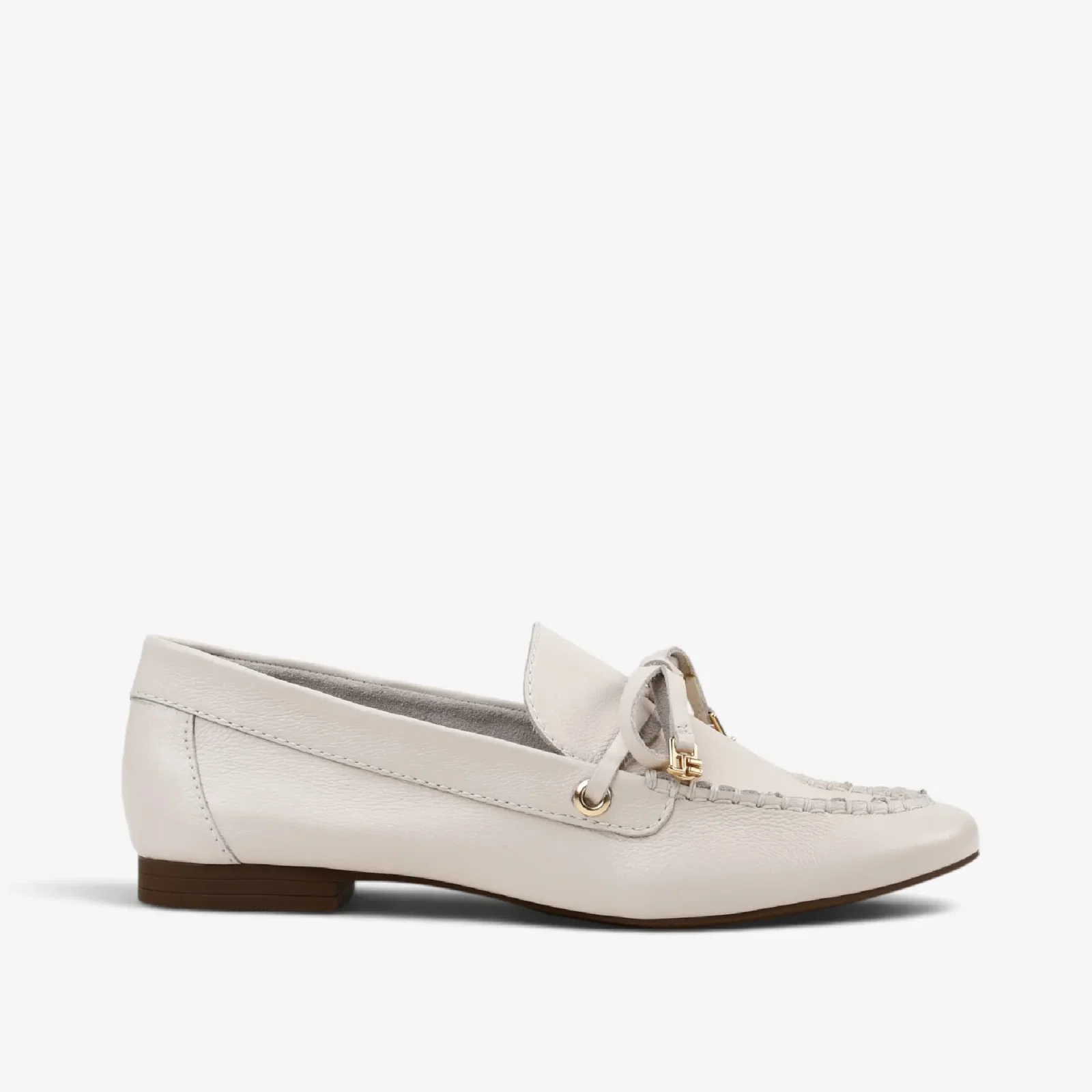 Mocassim Off White Algodão Couro — imagem 1