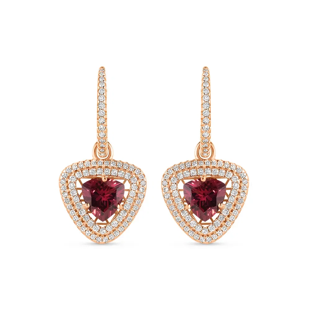 Argola Splendore em Ouro Rosé 18k com Rodolita e Diamantes 1,12ct, 33,7mm — imagem 1