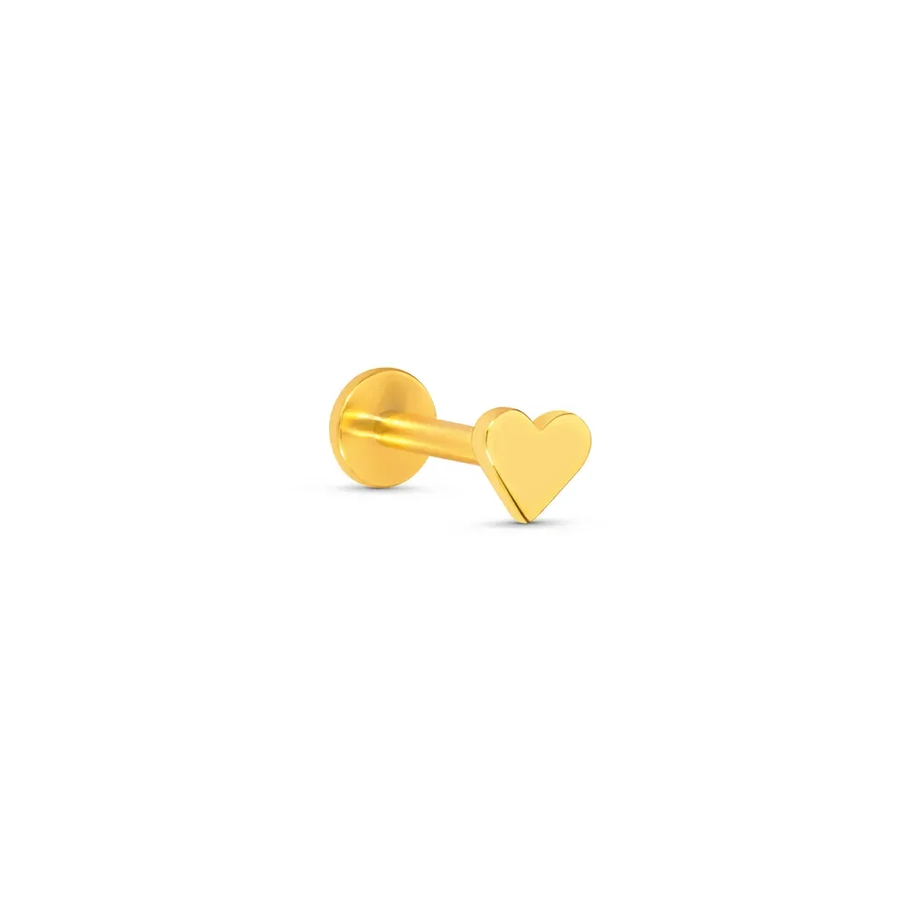 Piercing Life Coração Aço Dourado
